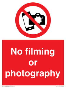 No filming or photography